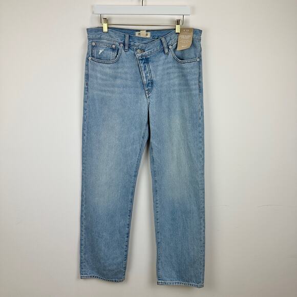 Madewell Low Slung Straight Jeans Sevilla Wash Blue Straight Slouchy US 28 NWT - Picture 7 of 14